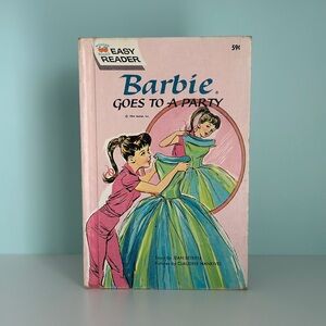 💖 BARBIE Goes to a Party 1964 Vintage Easy Reader Book